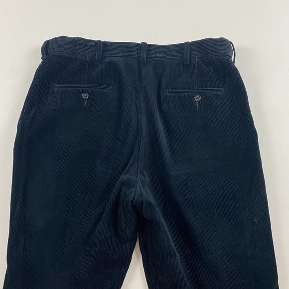 Vintage Y2K Haggar Wide Wale Blue Pleated Corduroy Pants Men's 36 x 30 Skater - Picture 4 of 13